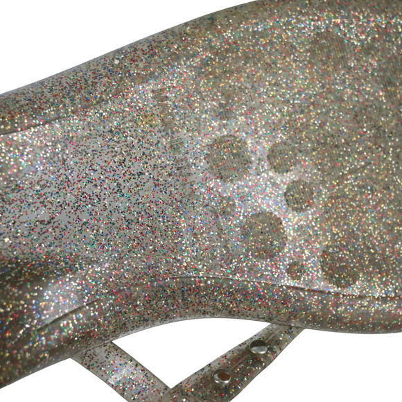 Jimmy Choo Glitter Jelly Rubber Thong Sandals Size 39 - Picture 12 of 13